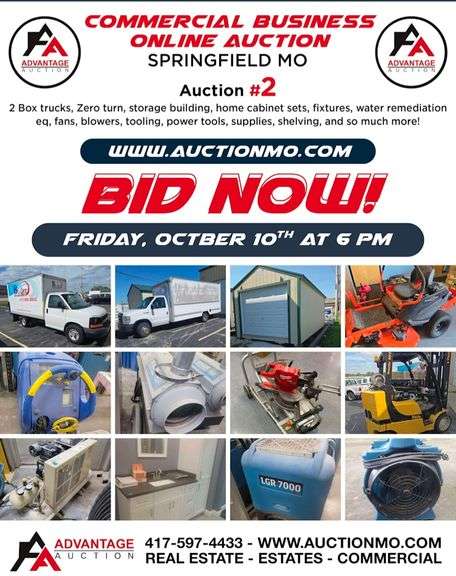 #2 Commercial Business Auction - Bixler Corp, Springfield MO