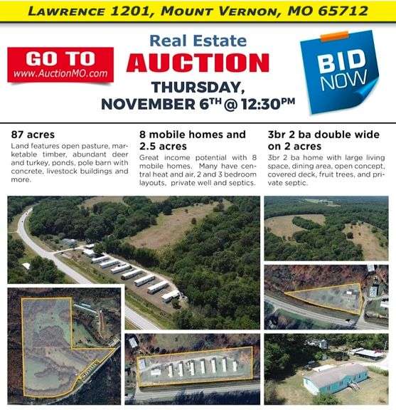 Real Estate Auction - 90 Acres in multiple tracts.