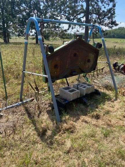 Old Metal Swing Set with Rusted Features