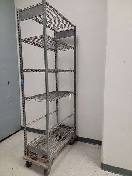 Equipto rolling metal shelf