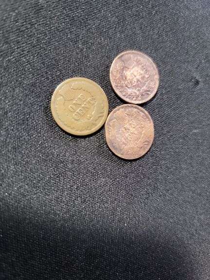 Three Indian head pennies