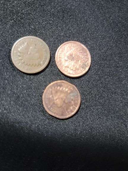 Three Indian head pennies