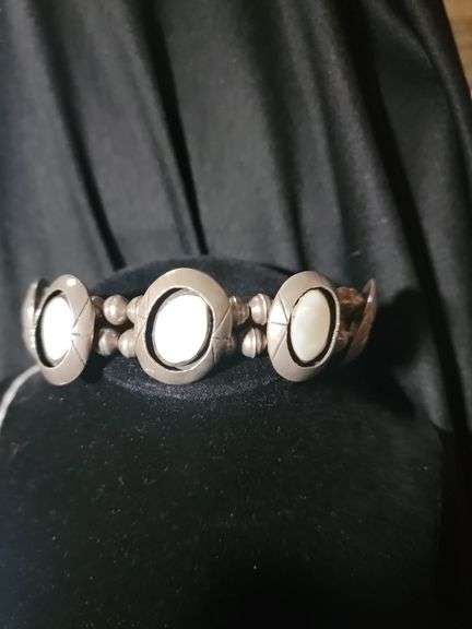 Silver and shell  bracelet