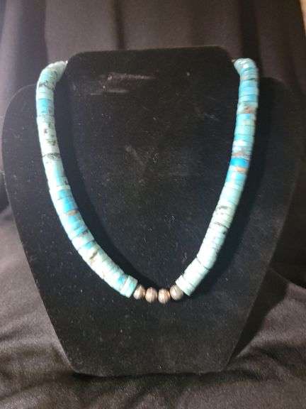Silver with turquoise bead necklace
