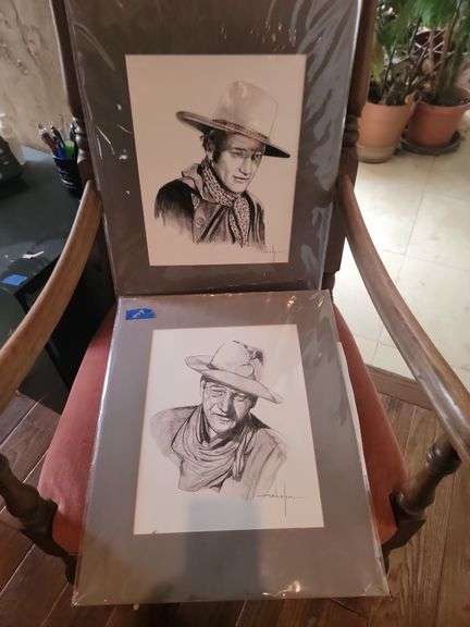 Two John Wayne prints by Dale Adkins - Advantage Auction