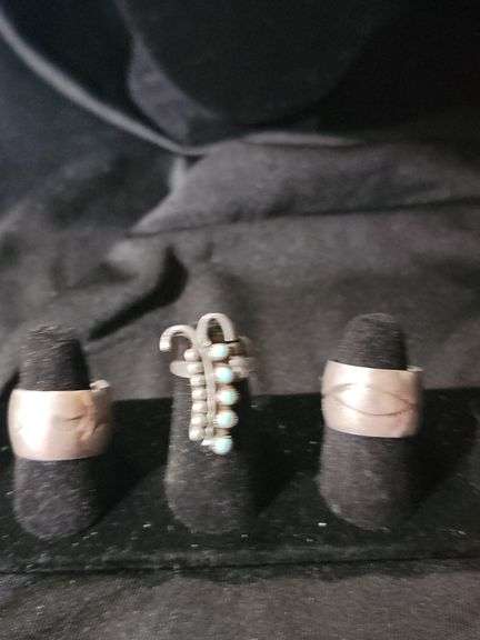 Three silver rings 4 and 1/2, 6 and 1/2 and seven and a half