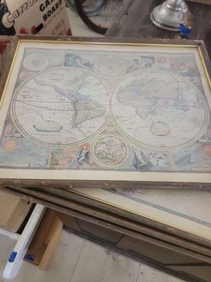 Four vintage maps in frames - Advantage Auction