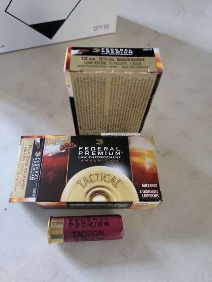 Federal ammunition 12 gauge 2 3/4-in shotgun shells, two boxes, 10 shells
