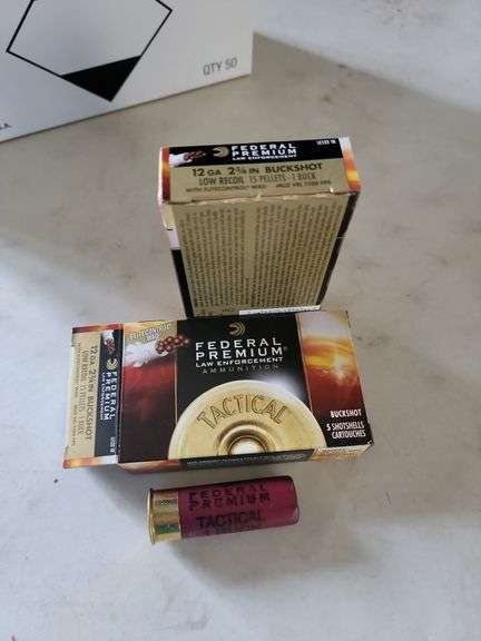 Federal premium law enforcement ammunition shotgun shells 12 gauge to 3/4 in, two new boxes, 10 shel