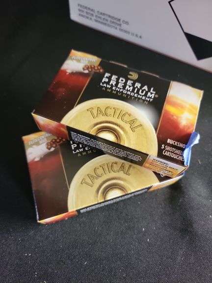 Two boxes, 12 gauge, 2 and 3/4-in buckshot, 10 rounds