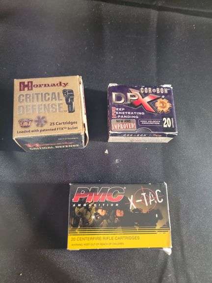 Hornady 38 spcl not full, PMC X - Tac full box 5.55 nato, DPX 380 AUTO