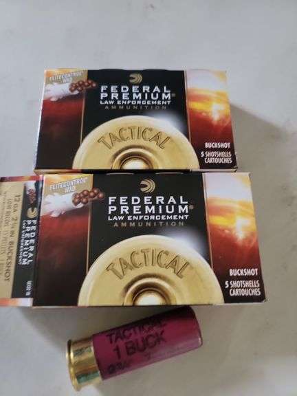 Federal premium law enforcement ammunition two boxes, 10 shells 12 gauge