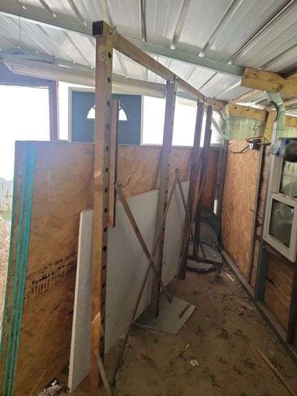 Large rolling rack for sheetrock, contents not included