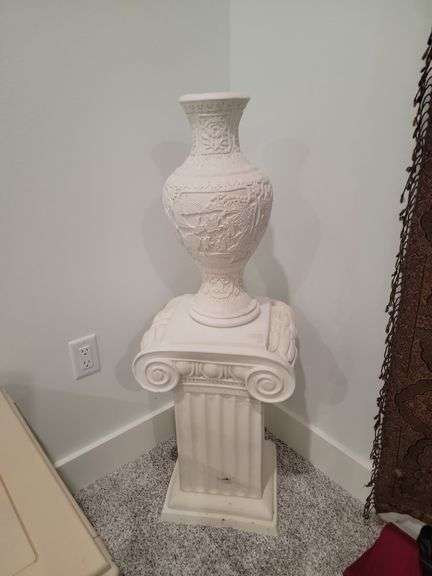 White England ceramic tall vase blanc de chine  style has small edge is chipped