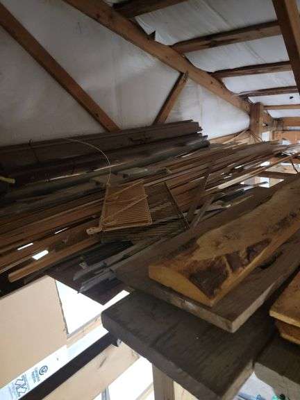 Assorted boards and trim in loft area