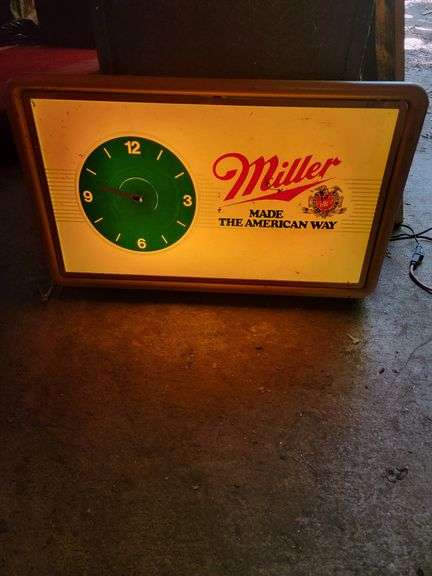Miller Beer Light-Up Wall Clock Sign
