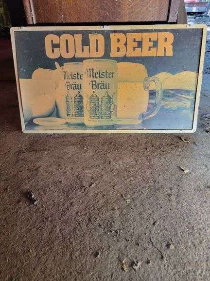 Meister Brau Cold Beer Advertising Sign