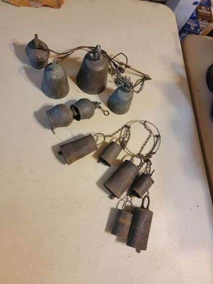 Rustic Metal Bells with Chains - Advantage Auction