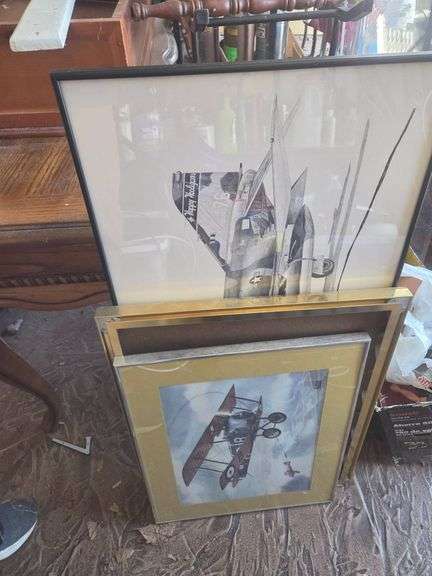 Three Framed Aviation-Themed Prints