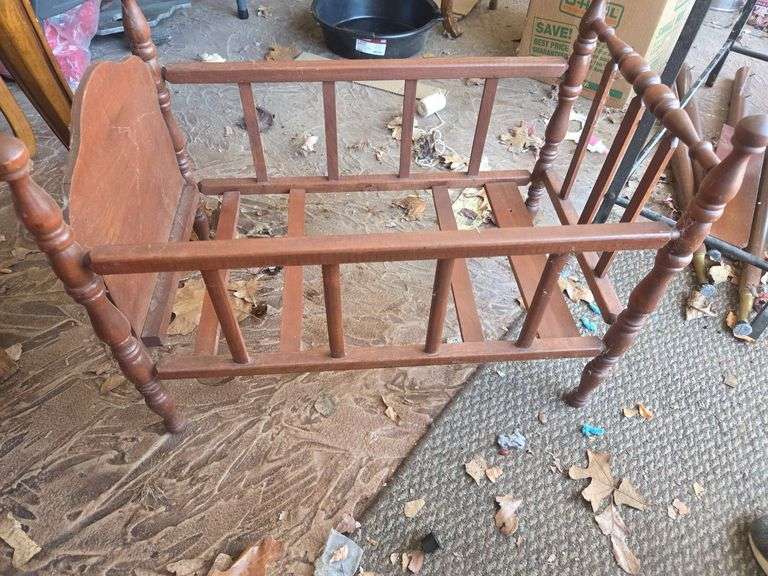 Wooden Doll Cradle, 2ft Tall and 3ft Long