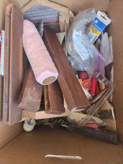Box Lot of Painting and Woodworking Tools