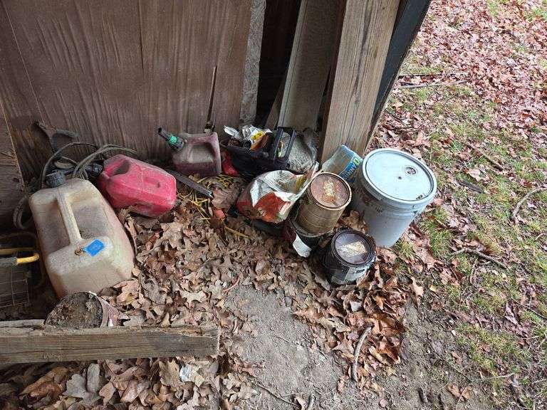 Gas Cans, Paint Cans, and Miscellaneous Items