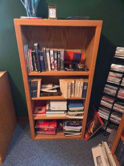 4ft Tall Wooden Bookcase with Three Shelves