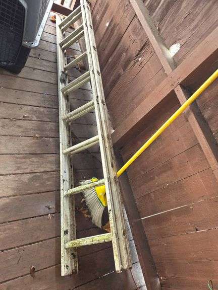 Extension Ladder Made of Metal with Aged Surface