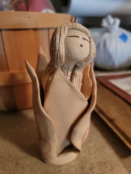 Terracotta sculpture by Angelina Medina, signed approximately 6 in tall