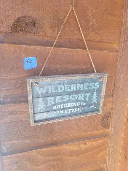 Wooden Wilderness Resort Hanging Sign,#32