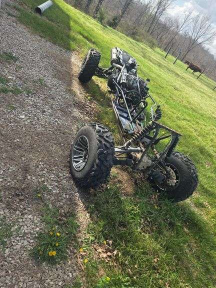 Partially Assembled Off-Road ATV Frame With Components