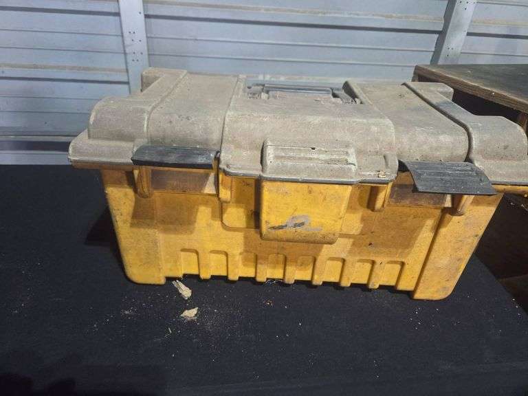 Yellow Plastic Toolbox with Tools