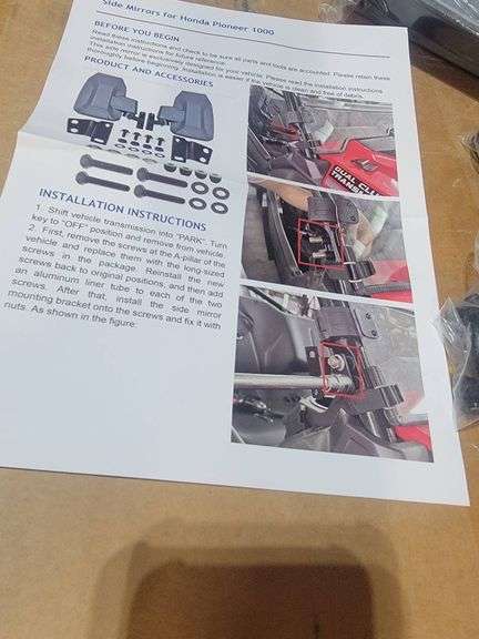 Side Mirrors Kit for Honda Pioneer 1000, New in Box