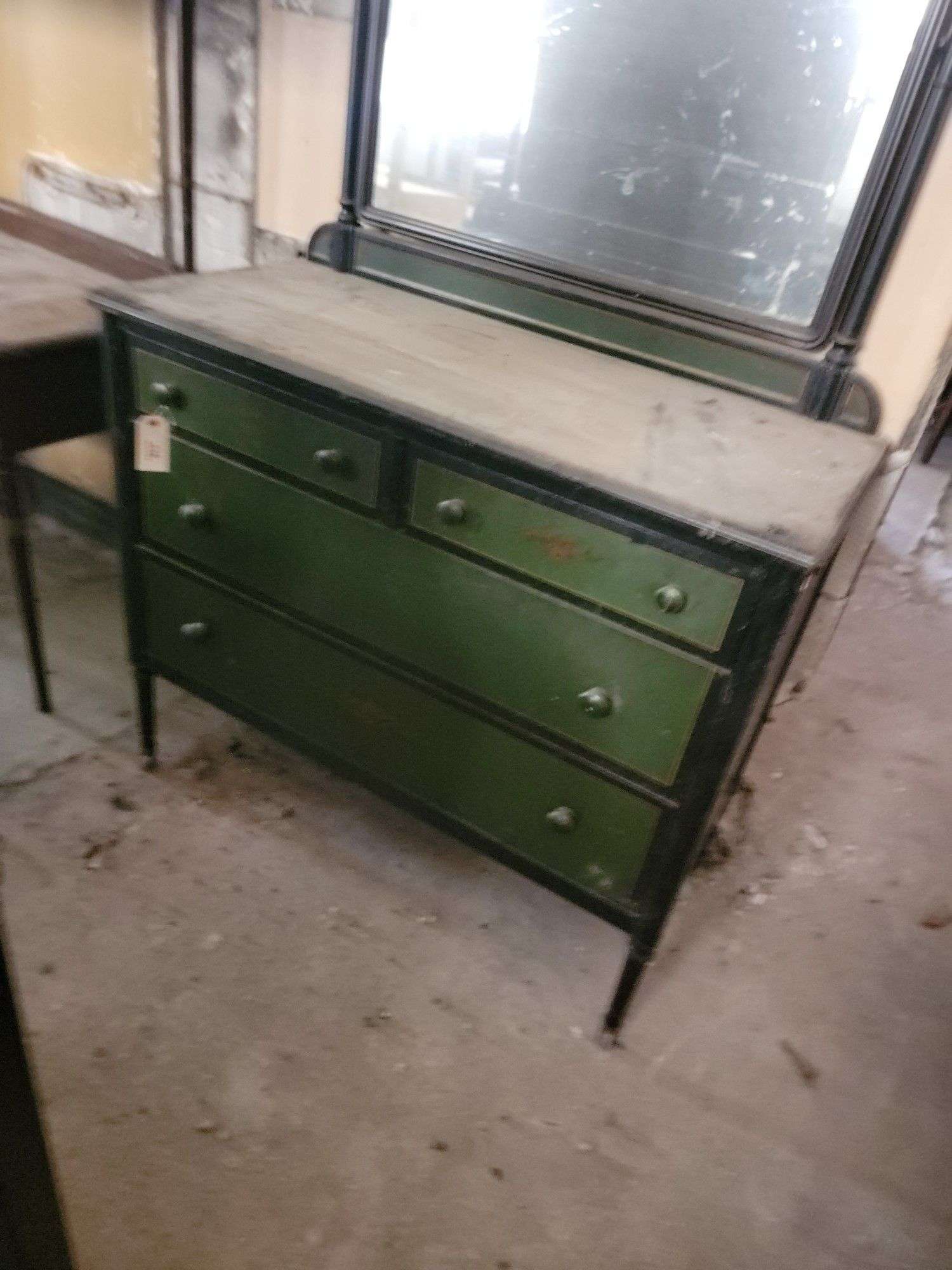Antique Metal Dresser w/ Mirror- Approx. 2'x4'x5' - Baer Auctioneers -  Realty, LLC
