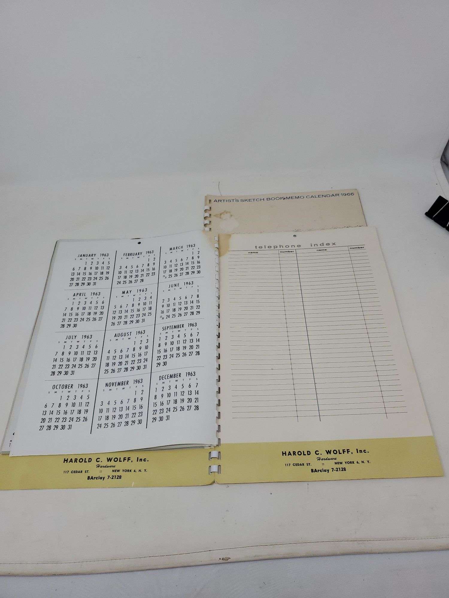 Artist Sketch Book Memo Calendar From 1963 & 1966 - Baer Auctioneers -  Realty, LLC