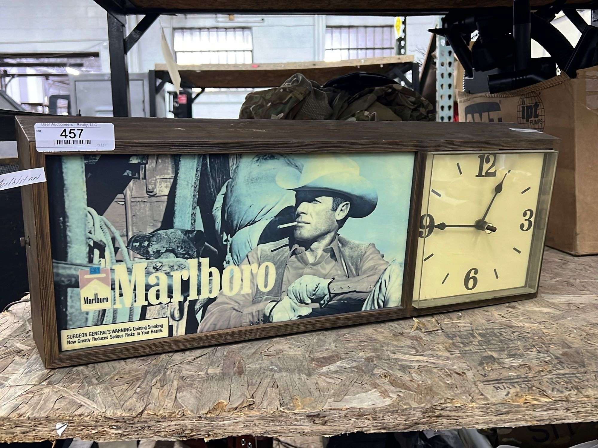 Vintage Marlboro Lighted Clock - Baer Auctioneers - Realty, LLC