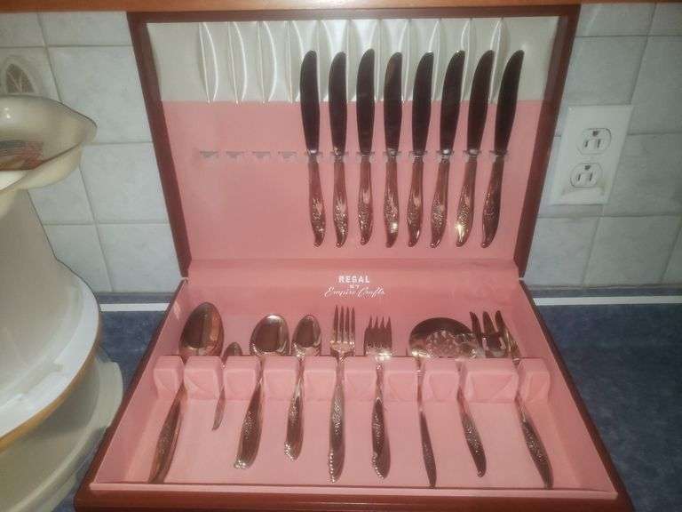 Regal By Empire Crafts Nobility Plated Partial Silverware Set And Box