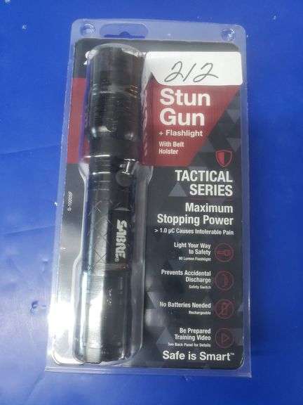 FIGHTSENSE Powerful Stun Gun With Tactical Flashlight & Safety Switch