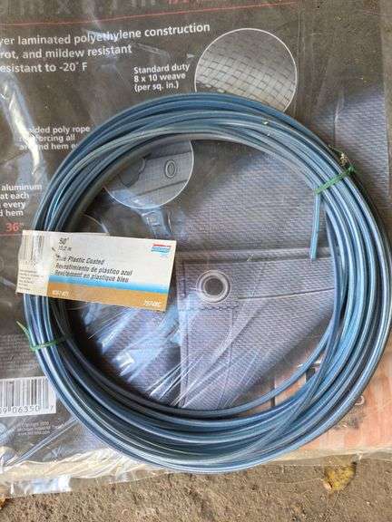 New 16x20 Tarp W Steel Plastic Coated Line