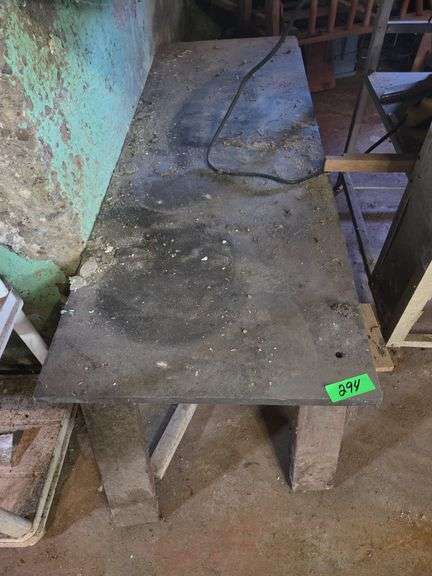 2 Mini Saw Horses W/ Marble Slab Approx 56" x 20"