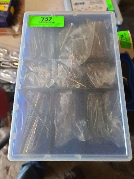 Two-Sided Plastic Case of Assorted Screws and Anchors