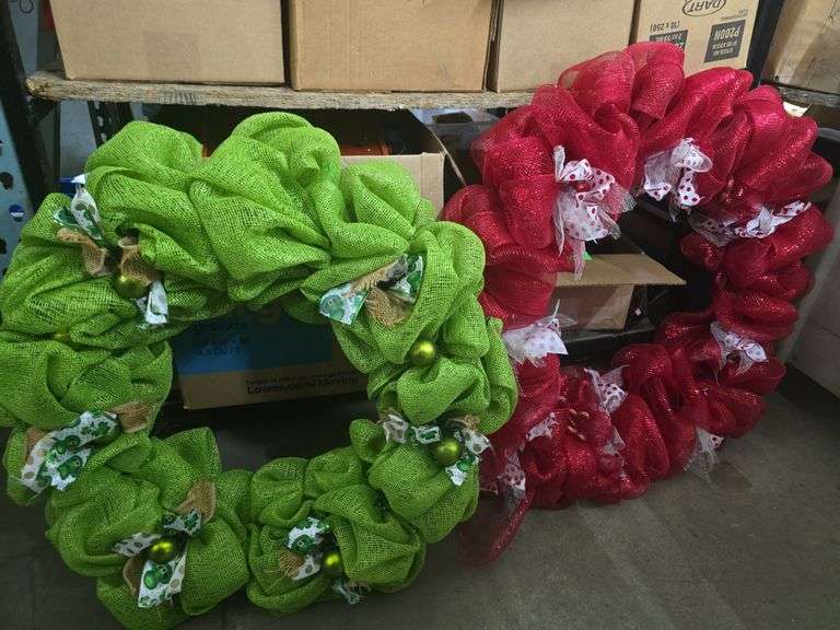 2 Large Holiday Wreaths