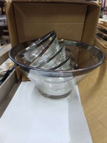 Two Daisy 8pc Daisy TV Dish and Cup Sets (in boxes) and One Salad Bowl and Six Dessert Bowls
