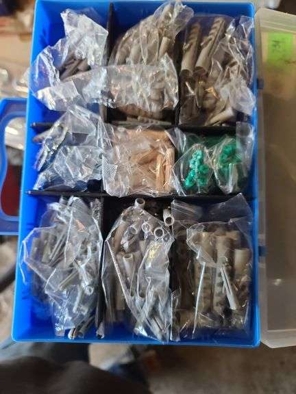 Two-Sided Plastic Case of Assorted Screws and Anchors