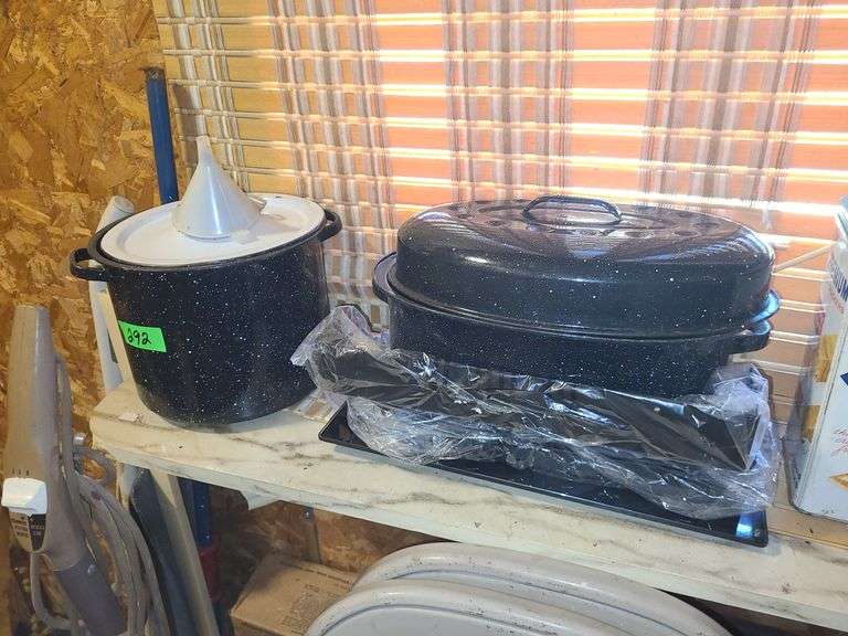 Roasters, Folding Chairs, Vacuums, And Tins