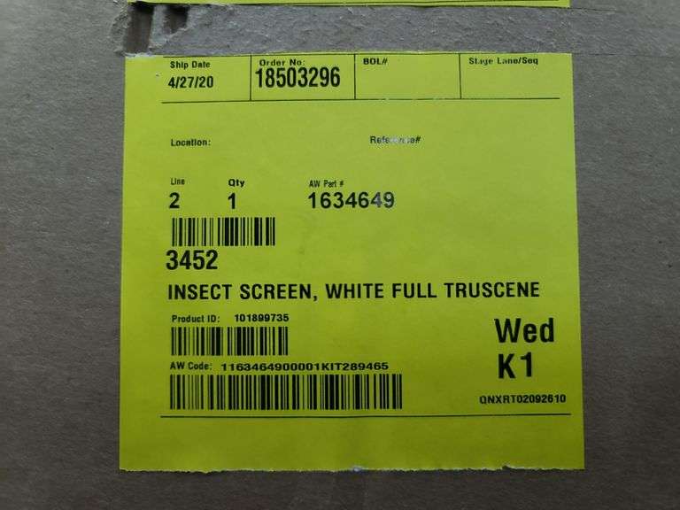 TWO BOXES: NIB Andersen Double Hung Window Approx. 42x63½ and Insect Screen