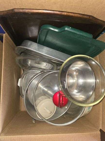 2 Boxes Pots, Pans, Baking Dishes