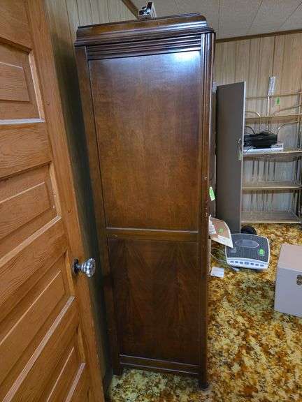 Cedar Lined Armoire Approx 40" x 20" x 67" Tall (Pickup At End Of Auction) Contents Excluded
