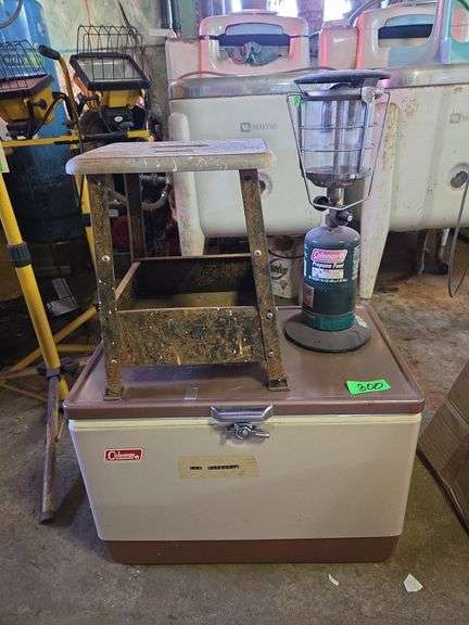 Coleman Lantern, Stool, Coleman Cooler