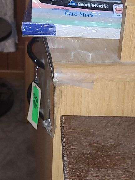 Desk And Contents, Card Stock, Paper, And Lamps (Some Damage)